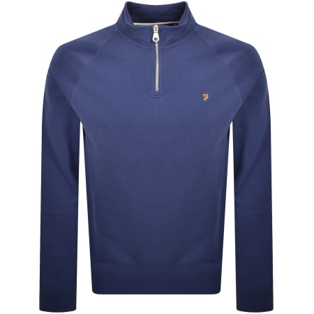 Product Image for Farah Jim Quarter Zip Sweatshirt Blue