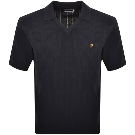 Product Image for Farah Woodford Knit Polo T Shirt True Navy