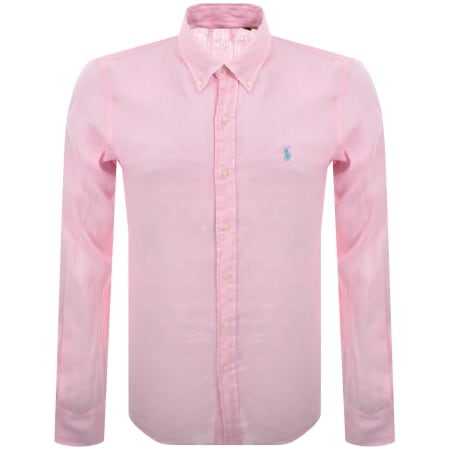 Product Image for Ralph Lauren Linen Long Sleeve Shirt Pink