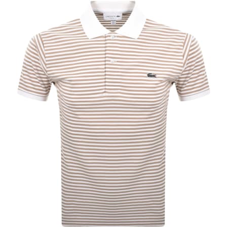 Product Image for Lacoste Short Sleeved Stripe Polo T Shirt Beige
