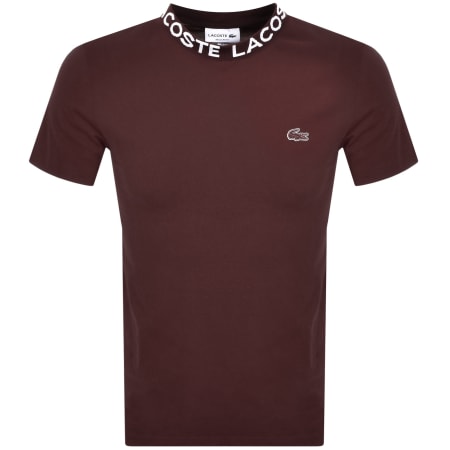 Product Image for Lacoste Logo Crew Neck T Shirt Burgundy