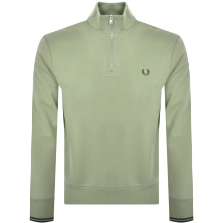 Product Image for Fred Perry Half Zip Sweatshirt Green