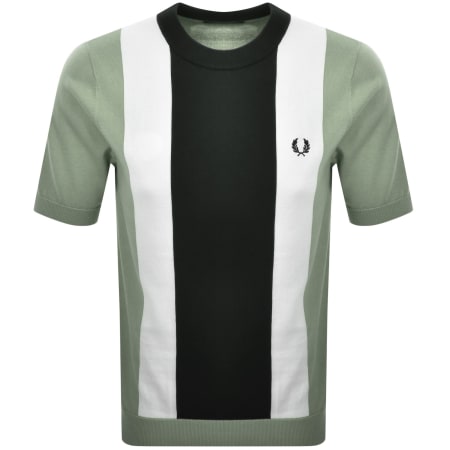Product Image for Fred Perry Vertical Stripe Knit T Shirt Green