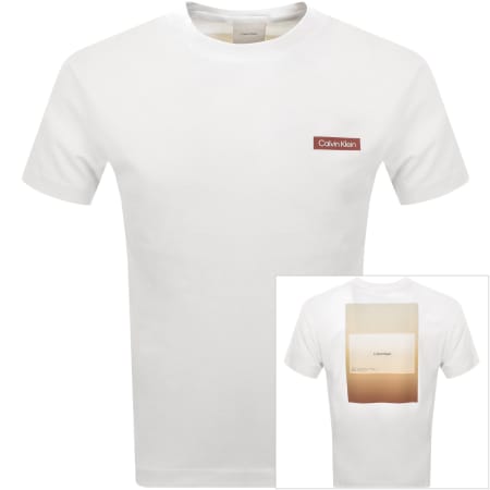 Product Image for Calvin Klein Overlay Print T Shirt White