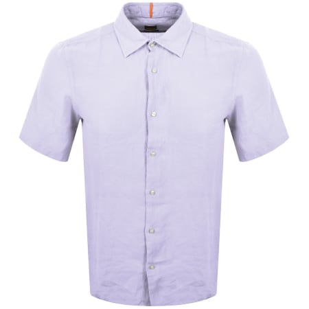 Product Image for BOSS Rash 2 Short Sleeved Linen Shirt Lilac