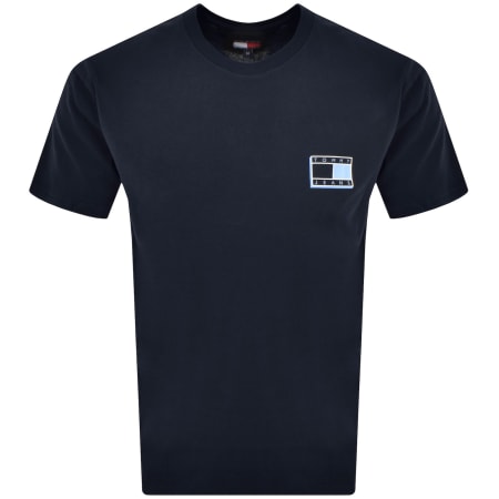 Product Image for Tommy Jeans Slim Pop Flag Logo T Shirt Navy