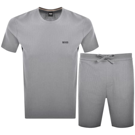 Product Image for BOSS Mix And Match Waffle Short Set Grey