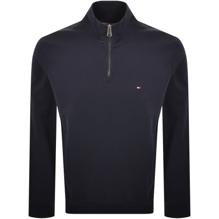Product Image for Tommy Hilfiger Logo QZ Sweatshirt Navy
