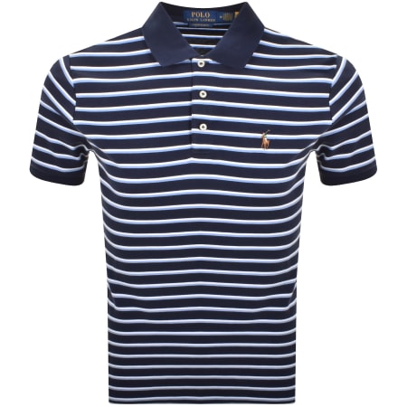 Product Image for Ralph Lauren Custom Slim Stripe Polo T Shirt Navy