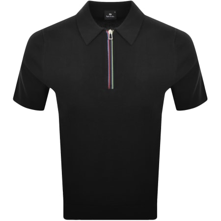 Product Image for Paul Smith Half Zip Polo T Shirt Black
