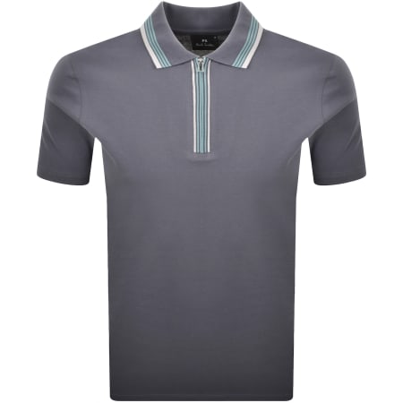 Product Image for Paul Smith Half Zip Polo T Shirt Grey