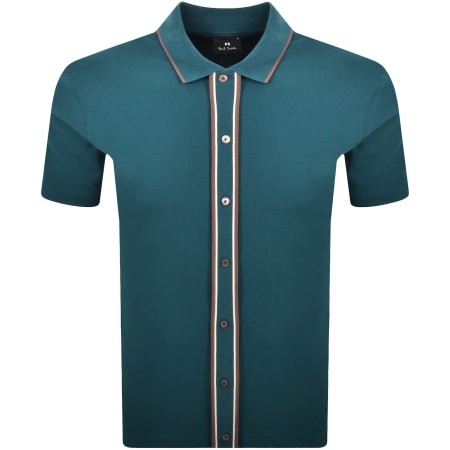 Product Image for Paul Smith Button Front Polo T Shirt Teal