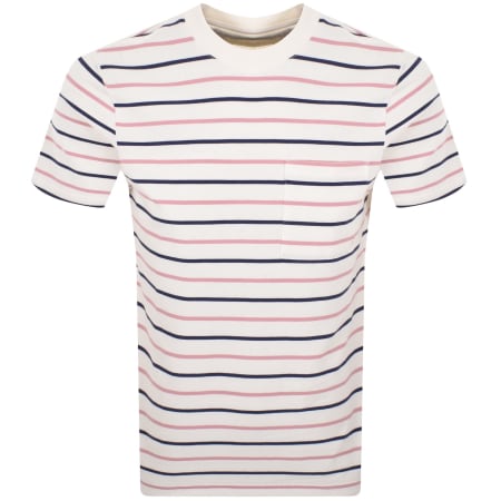 Product Image for Farah Stacey Stripe Pocket T Shirt Ecru