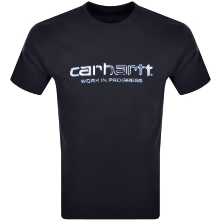 Product Image for Carhartt WIP Solar Chrome Script T Shirt Navy