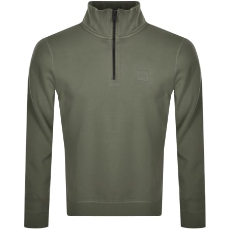 Product Image for BOSS Zetrust Quarter Zip Sweatshirt Green