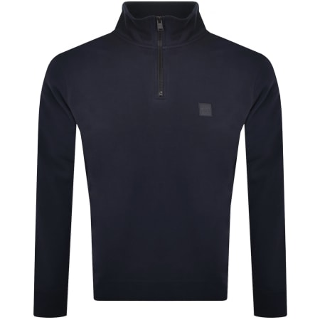 Product Image for BOSS Zetrust Quarter Zip Sweatshirt Navy