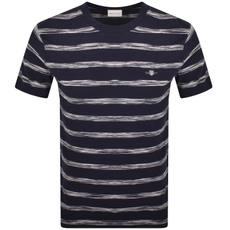 Product Image for Gant Striped Short Sleeved T Shirt Evening Blue