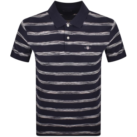 Product Image for Gant Striped Polo T Shirt Evening Blue