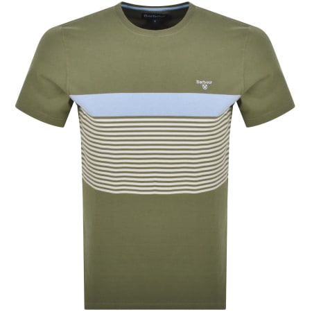 Product Image for Barbour Braeside Striped T Shirt Light Moss Green