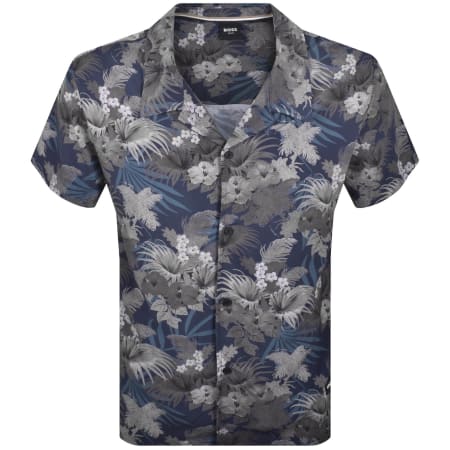 Product Image for BOSS Short Sleeve Beach Shirt Navy