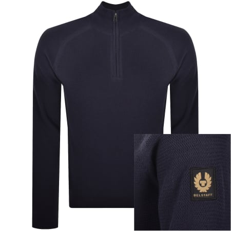 Product Image for Belstaff Guide Quarter Zip Jumper Navy