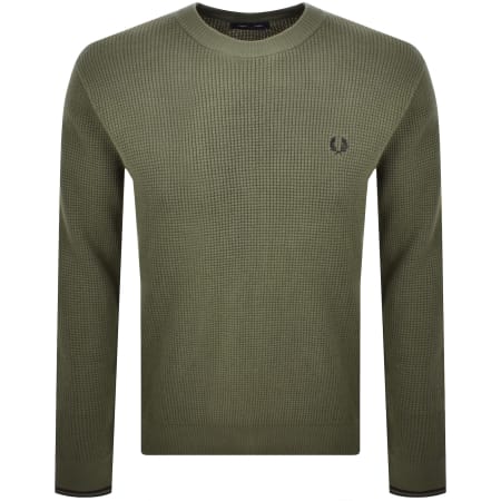 Product Image for Fred Perry Waffle Stitch Knit Jumper Green