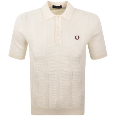 Product Image for Fred Perry Cable Knit Polo T Shirt Ecru