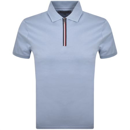 Product Image for Tommy Hilfiger Interlock Zip Polo T Shirt Blue