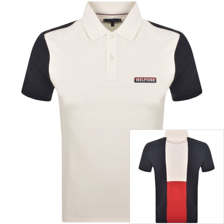 Product Image for Tommy Hilfiger Colourblock Polo T Shirt Off White