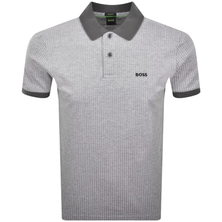 Product Image for BOSS Dot Print Polo T Shirt Grey