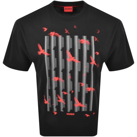 Product Image for HUGO Digraph Crew Neck T Shirt Black