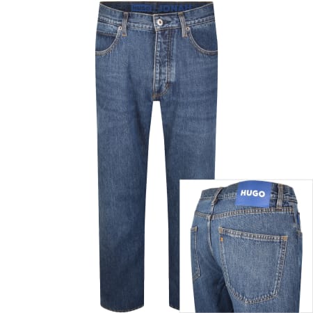 Product Image for HUGO Blue Straight Fit Jonah Mid Wash Jeans