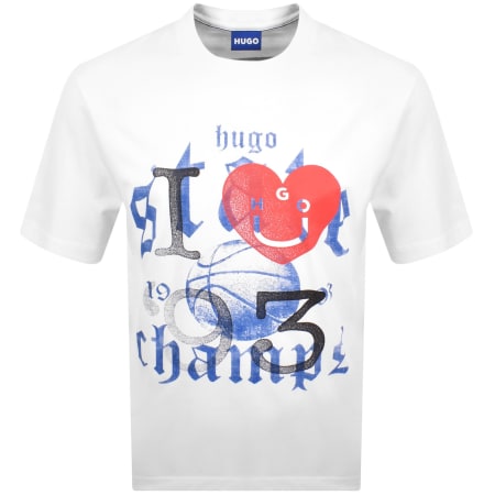Product Image for HUGO Blue Notix T Shirt White