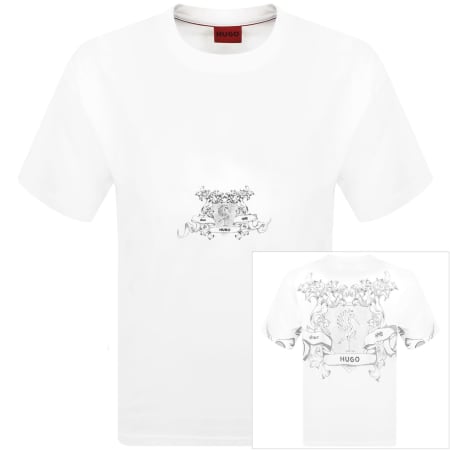 Product Image for HUGO Duarms Crew Neck T Shirt White