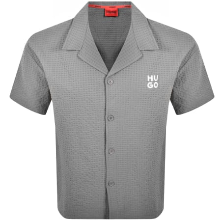Product Image for HUGO Chaffle Waffle Texture Shirt Grey