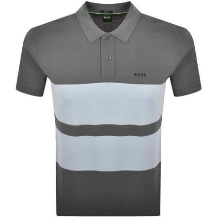 Product Image for BOSS Polo Stripe Zone T Shirt Dark Grey