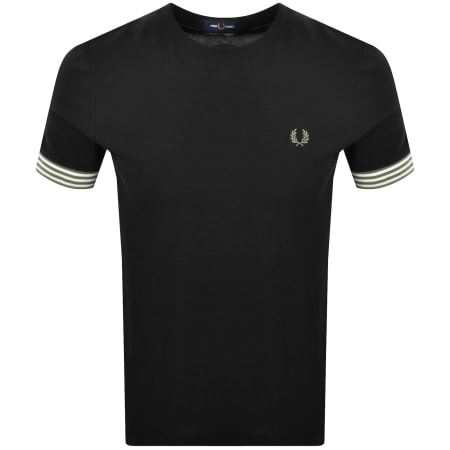 Product Image for Fred Perry Striped Cuff T Shirt Black