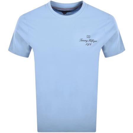 Product Image for Tommy Hilfiger Outline Flag T Shirt Cloudy Blue
