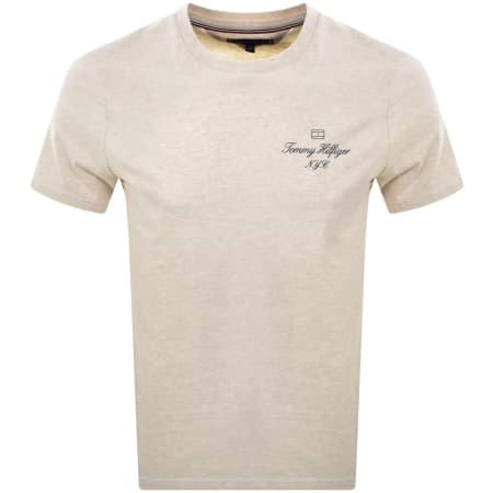 Product Image for Tommy Hilfiger Flag T Shirt Heathered Oatmilk