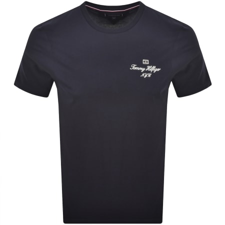 Product Image for Tommy Hilfiger Outline Flag T Shirt Navy