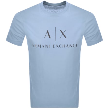 Product Image for Armani Exchange Crew Neck Logo T Shirt Blue