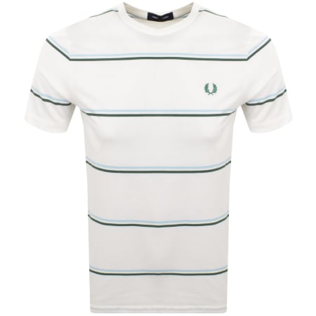 Product Image for Fred Perry Fine Stripe T Shirt Snow White
