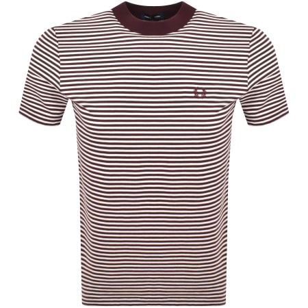 Product Image for Fred Perry Fine Stripe T Shirt Oxblood