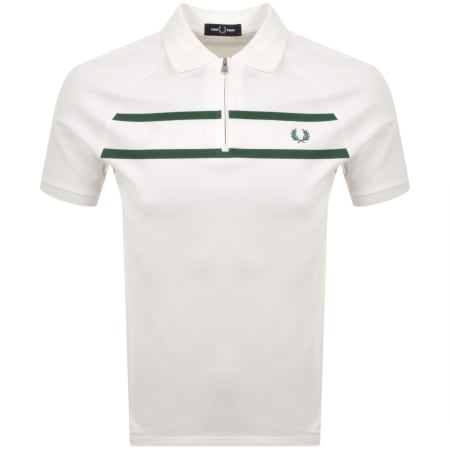 Product Image for Fred Perry Pique Zip Neck Polo T Shirt White