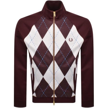 Product Image for Fred Perry Argyle Track Top Oxblood
