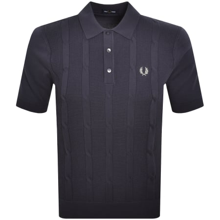 Product Image for Fred Perry Cable Knit Polo T Shirt Navy