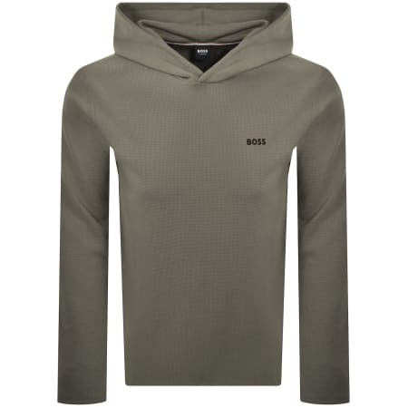 Product Image for BOSS Waffle Hooded T Shirt Open Brown