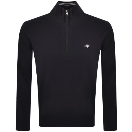 Product Image for Gant Half Zip Knit Jumper Navy