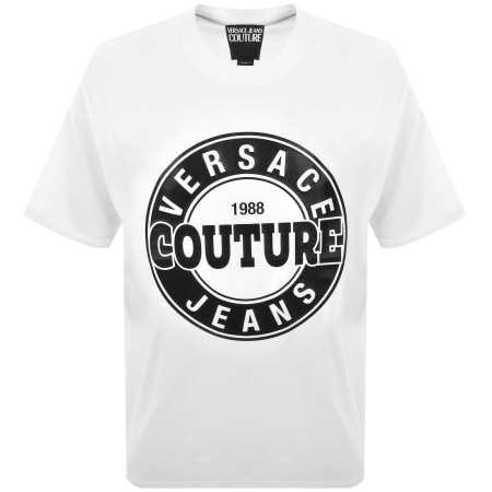 Product Image for Versace Jeans Couture Logo Round T Shirt White
