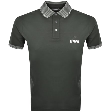 Product Image for Emporio Armani Tipped Polo T Shirt Black Ink Green